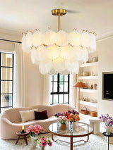 2026 Modern Luxury Frosted Glass Chandelier White, Led E14 Dimmable Light Fixture Nordic FOR Living Room Bedroom Decoration