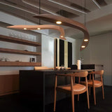Modern Wooden Pendant Light LED Hanging Lamp Fixture for Living Dining Room Exhibition HaIl lndoor Decor Lighting Ceiling Lamps