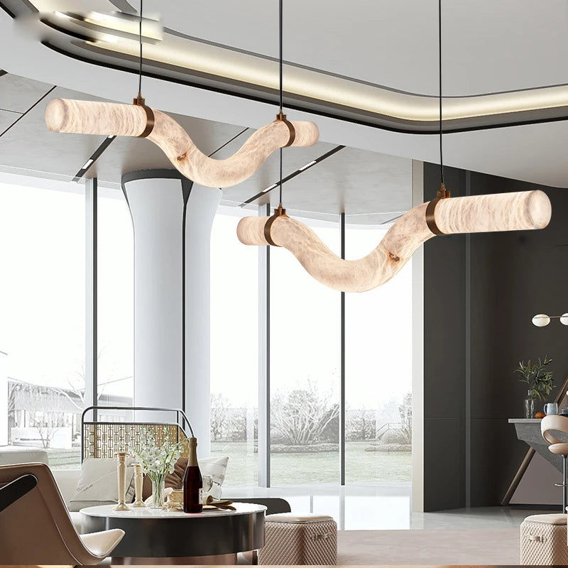 2026 New Trend Marble Collection LED DIY Hanging Lamps Chandelier Lighting Fixtures Lustre Suspension Luminaire Lampen For Foyer