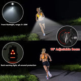 USB Rechargeable Outdoor LED Night Running Chest Light with Back Warning Lamp - Safety Gear for Jogging, Camping, Hiking & Adventure
