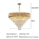 Home Appliance Crystal Ceiling Chandelier Luxury Dining Room Pendant Lamp Modern New Living Room Decor LED Bedroom Hanging Light
