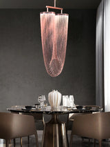 Modern Hanging Lamp Gold/Rose Gold/Chrome Metal Tassel Ceiling Chandeliers Stair Pendant Lighting Fixtures Dining Room Lustre