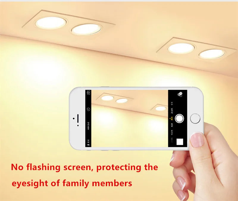 Anti-Glare Recessed Dimmable LED Downlight 9W12W15W18W24W30W COB Ceiling Lamps Spot Light Epistar Chip AC90-260V Indoor Lighting