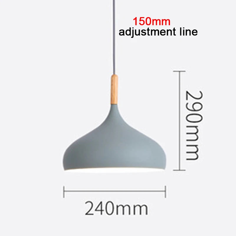 Multi Color Luster Pendant Lights Dia 16/17/24cm Restaurant Wood Hanging lighting Light Fixtures Modern E27 LED Loft Hang lamp