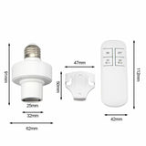 Smart Remote Control Light Switch E27 LED Lamp Wireless Timer Holder Bulb Base Socket On/Off 30M Range For Ceiling Chandelier