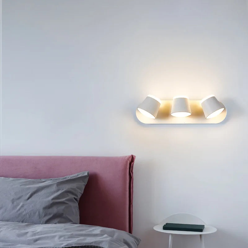 Modern Wall Sconces ,Led Wall Light 330 degrees swivel, 6500k White Light 3000K Light Up Downlight, Aluminum alloy Wall Light