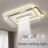 Modern LED Ceiling Light with Adjustable Spotlights - Dimmable Smart Fandelier Chandelier with Remote Control for Living Room