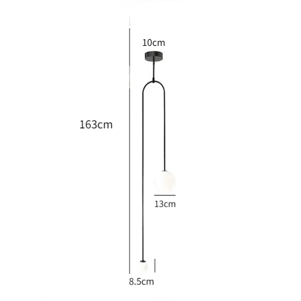 Modern Glass Ball Pendant Light Led Bedside Hanging Lighting Nordic Golden Luxury Hallway Living Room Bedroom Indoor Decor Lamp