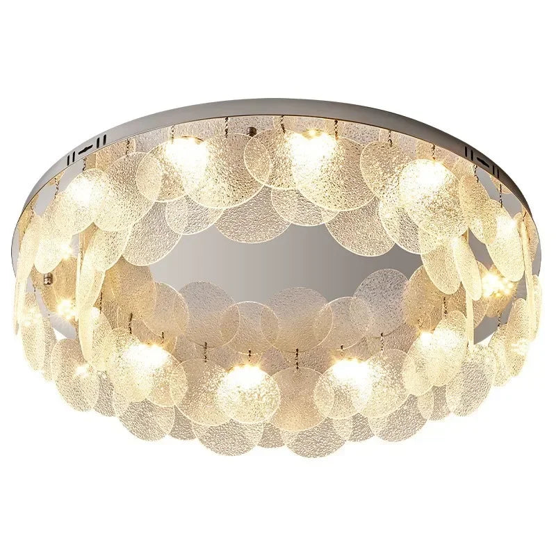 Modern LED Ceiling Lamp Metal Art Glass Chandelier Hanging Lamp Living Room Kitchen Indoor Decoration Ceiling Lustre Fixture