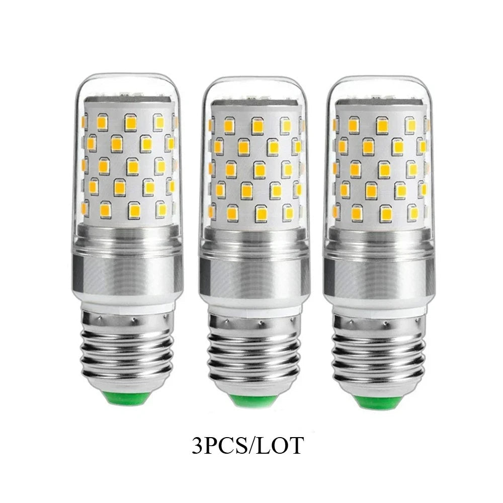 E26 E27 LED Corn Light Bulbs 12W 9W Lamp 80W Incandescent 1000lm Warm White 2700K Edison Screw Candle Home Bedroom 3PCS