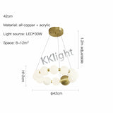 Modern All Copper LED Chandelier Ligthing Lustre Living Dining Room kitchen Art Decor Pendant Lights Indoor Hanging Lamp Fixture