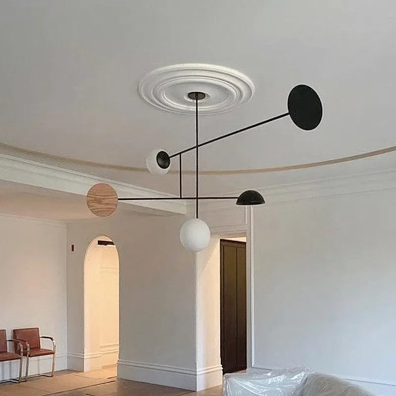 Modern minimalist creative pendant light geometric rotating light design pendant light restaurant coffee shop home decoration