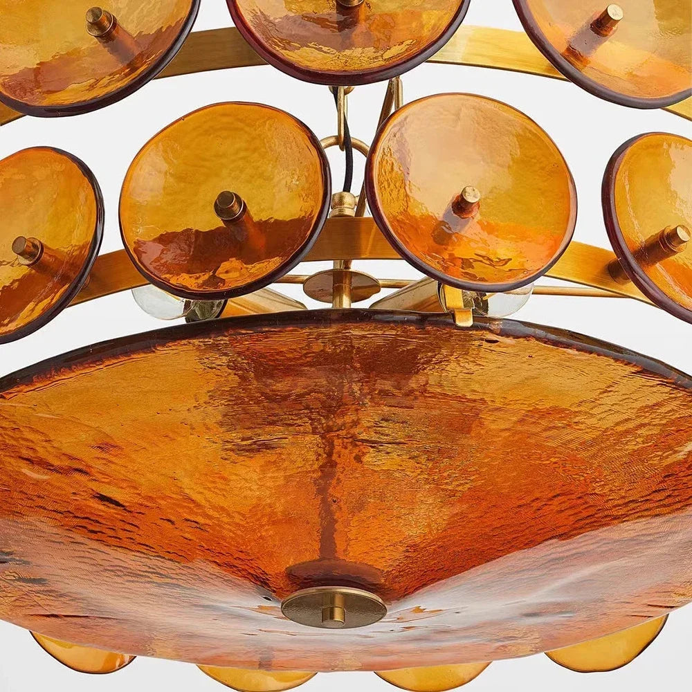 Italian Bauhaus Amber White Art Glass Chandelier E14 Pendant Light Living Room Kitchen Island Hanging Lamp Lighting Fixture LED