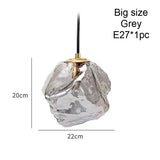 Ice Crystal Pendant Lamp Nordic Minimalism Bedside Restaurant Mirror Front Atmosphere Droplight Glass Stone Ceiling Chandelier