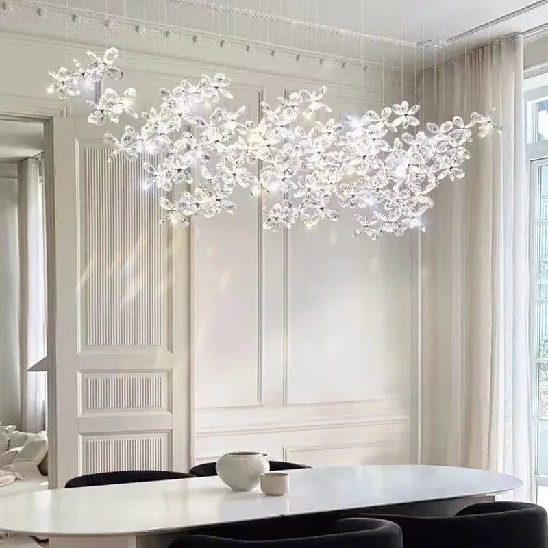 French Dining Room Crystal Led Pendant Lights Modern Luxury Bar Hanging Lamp Home Decor Led Suspend Light Led Luminarias