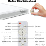 LED Ceiling Lamp Brightness Flushbonading Indoor Lighting Easy Installation Durable Dimmable with Remote Control for Living Room