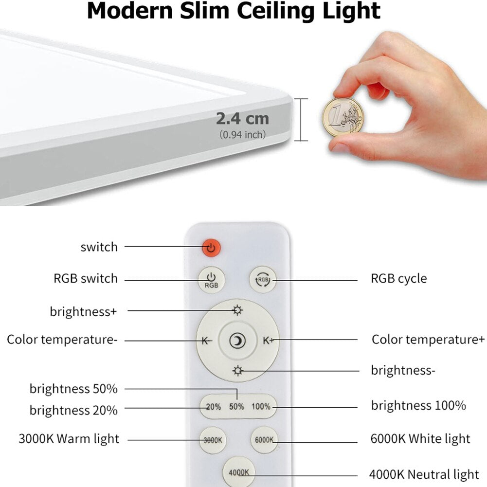 LED Ceiling Lamp Brightness Flushbonading Indoor Lighting Easy Installation Durable Dimmable with Remote Control for Living Room