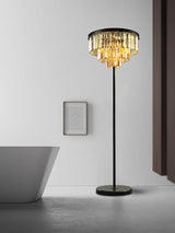 Gray Crystal Floor Lamps Luxury Led Home Decoration Amber Standard Light Living Room Bedside Appliance Standing Lighting 2025
