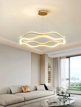 Modern LED Pendant Light Luxury Ring Chandelier for Bedroom Living Dining Room Indoor Hanging Lamp Home Decor Lighting Fixture