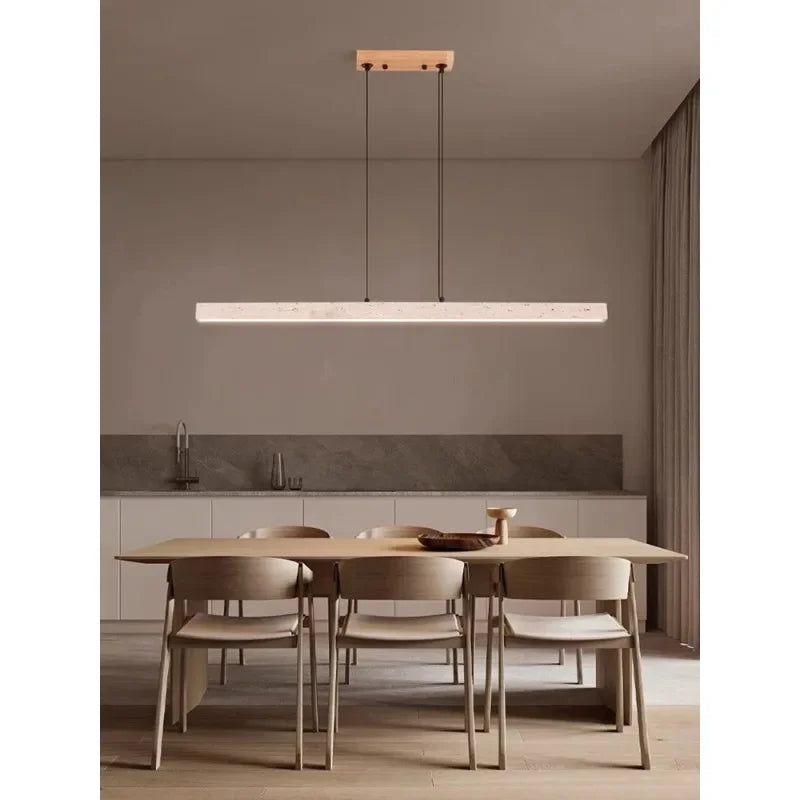 Trendy Home Decoration Round Linear Natural Stone Chandelier Lighting Lustre Para Sala Estar Hanging Lamps For Dinning Room