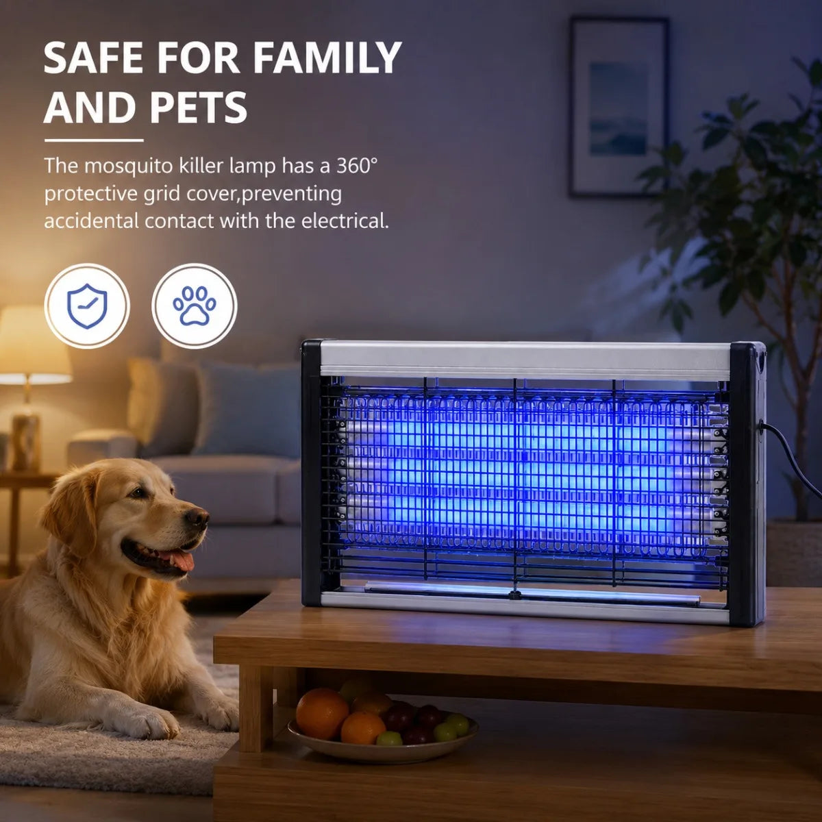 Electric Mosquito Killer Lamp with 3 LED Tubes - Powerful Bug Zapper & Indoor Fly Trap Insect Repellent (EU/US Plug)