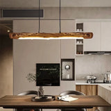 Japanese Retro Wabi Sabi Wood Led Pendant Lights Creative Log Chandelier Restaurant Bar Island Hanging Lamps Home Decorative