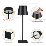 Table Lamp Eyes Protection Touch Dimmable LED Light Bedroom USB  Desk Lamp Bar Restaurant Night Light Gift Charging Light Fixture