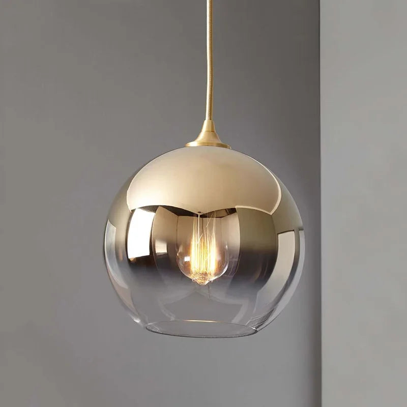 Nordic Modern Minimalist Creative Bedroom Bedside Lamp Whole House Cafe Restaurant Bar Round Glass Small Chandelier