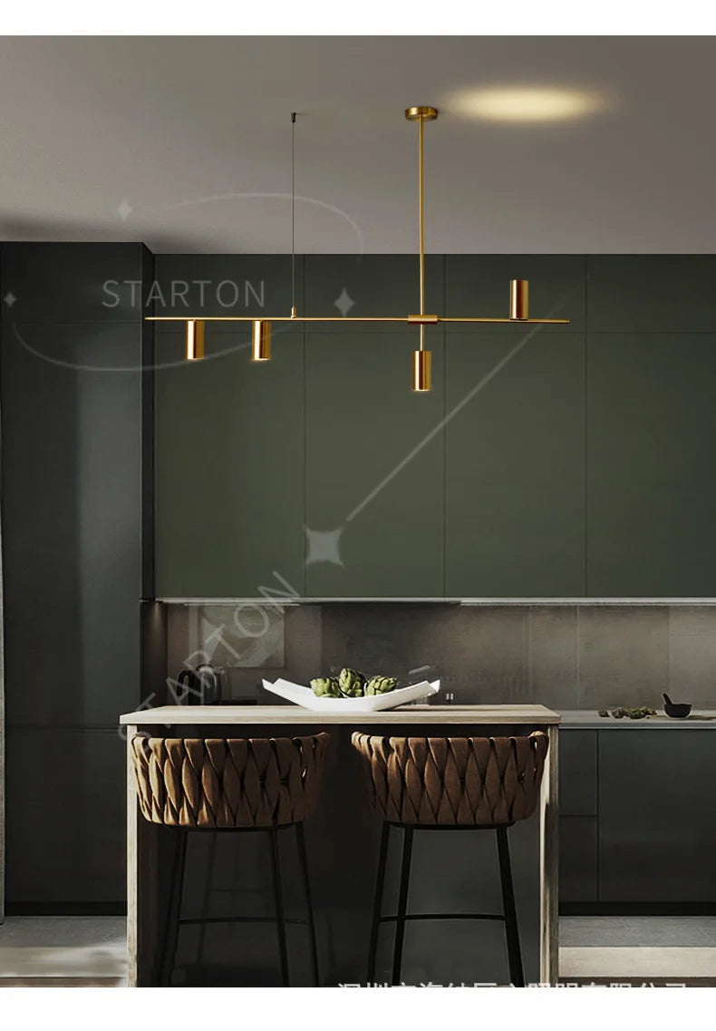 luxury bar Nordic home  spot pendant lamp Aisilan led chandelier modern all copper dining room light