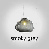 Nordic Designer Smoke Gray Cloud Glass Hanging Chandelier Hotel Living Room Art LED Pendant Lamp Staircase Decor Lights Fixtures