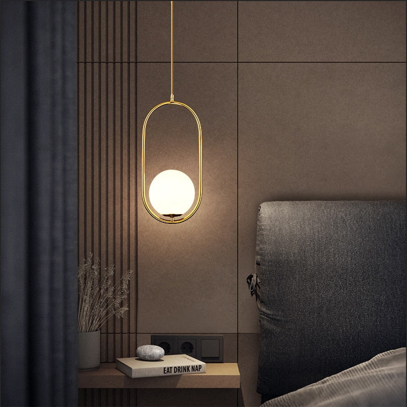 Modern Pendant Light Nordic Minimalist Hanging Lamp Ceiling Decoration Glass Ball Lighting Living Bedroom Dining Room