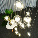Nordic Creative Round Glass LED Chandelier Applicable To Stair Decoration Decoration Maison Home Decor Interior Lighting