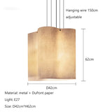 Nordic Wabi-Sabi Dupont Paper Pendant Light - Durable Fabric Ceiling Chandelier Lamp Fixture for Living Room, Dining Area, Hotel & Villa Hall Decor