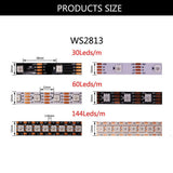 WS2812B WS2813 WS2815 Programmable LED Strip Light (1–5M, 144 LEDs/m) - DC5V/DC12V High-Density RGB Chasing Pixel Ribbon