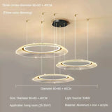 Modern LED Screw Living Room Chandelier Luxury Ring Villa Pendant Lamp Atmosphere Kitchen Island Art Decoration Lighting Fixture