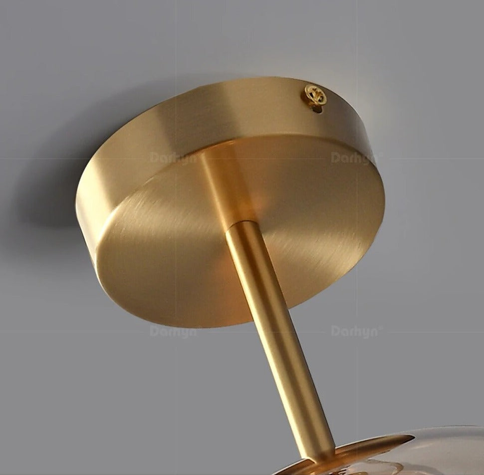 Nordic Smoke Grey Chandelier Ceiling Lamp Post-modern Amber Glass Ceiling Lamp for Living Room Corridor Bedroom Art Ceiling Lamp