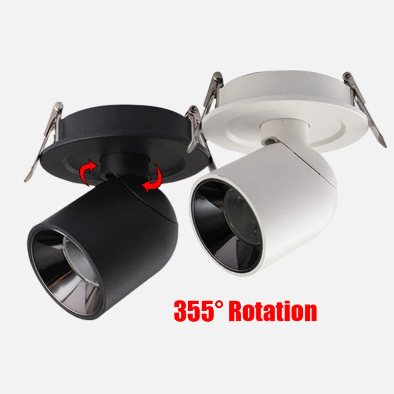 Dimmable Rotatable LED Downlight Recessed Ceiling Lamp Anti Glare Spotlight 7W 10W 12W 15W AC85~265V Indoor Home Office Store