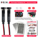 8mm LED Symbol Indicator Light - 12V 24V Black Metal Dash Pilot Lamp