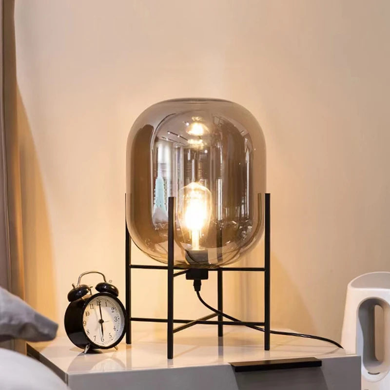 Modern home decors lighting Nordic floor light LED living room standing fixtures study bedroom glass table lamps