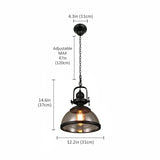 Iron LED Pendant Lights Loft Industrial Kitchen Hanging Lamp for Dining Room Decors Home Light Fixtures Glass Lampshade