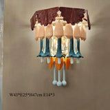 Vintage Ceramic Macaron Crystal Pendant Light LED Hanging Lamp for Bedroom Living Room Hotel Creative Glass Art Chandelier