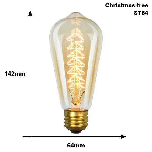 Retro Edison Light Bulb E27 220V 40W ST64 G80 G95 T10 T45 T185 A19 A60 Filament Incandescent Ampoule Bulbs Vintage Edison Lamp
