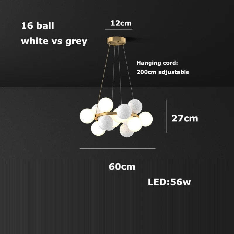 2026 Modern Glass Bubble Chandelier - Dimmable Art Deco Hanging Lamp