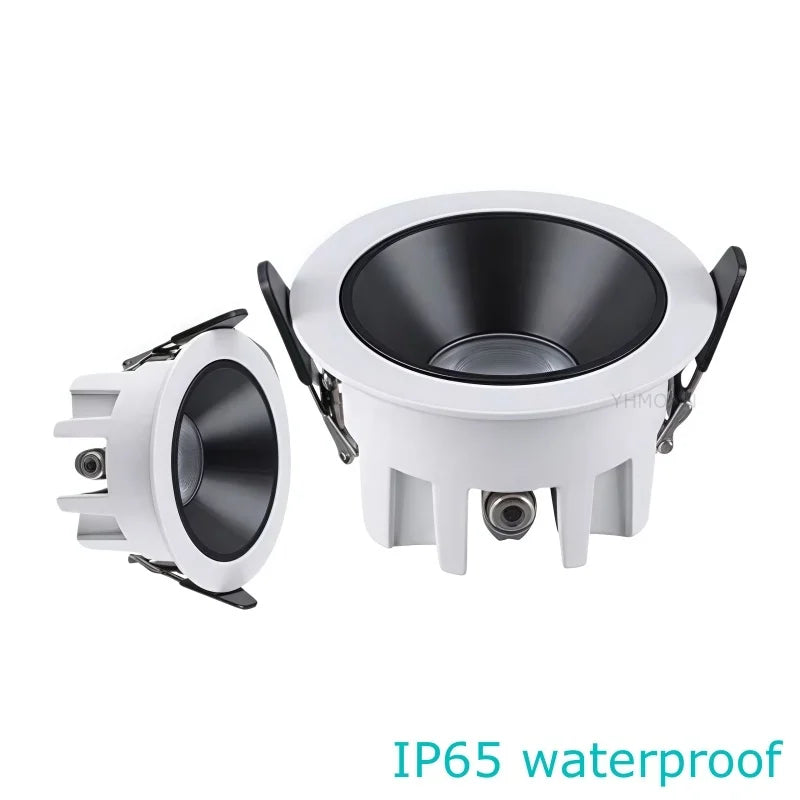 IP65 Waterproof Embedded CRI98 Dimmable Spotlight AC110-220V Bathroom Kitchen 7W10W15W20W24W30W Ceiling Downlight LED Anti Glare