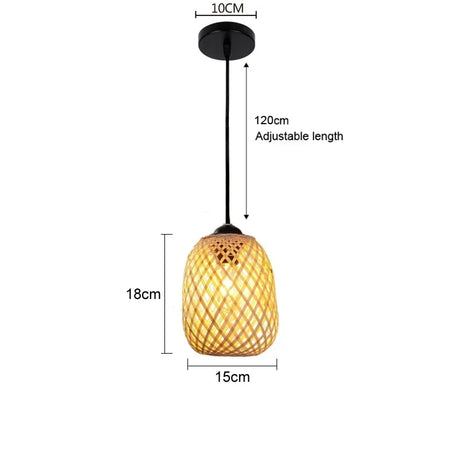 Classic Bamboo Luster's Chandelier Hanging Lamp Ceiling Handmade Rattan Pendant Light Fixture Weaving Home Living