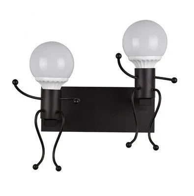 Modern Wall Lamp Iron Cartoon Humanoid Wall Lamps For Living Room Bedroom Nordic Home Decor Bedside Wall Light Bathroom Fixtures