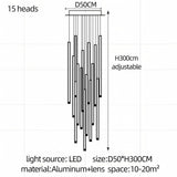 Modern Stair Chandelier Nordic Luxury Minimalist Pendant Light Villa Living Room Lighting LED Showroom Ceiling Lamps Chandelier