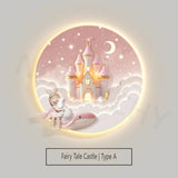Children's Room Decoration Painting Wall Lamp Girls' Room Hanging Painting New Creative Cartoon Castle Lamp Painting bedroom LED