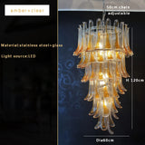 Pink White Large Ceiling Pendant Light Home-appliance High Ceiling Glass Hanging Lamp Lustres Foyer Lighting Extremely Expensive