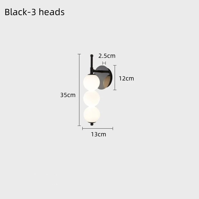 Wall Lamp Bedroom Nordic Minimalist Glass Lamp for Corridor Living Room Background Wall Light